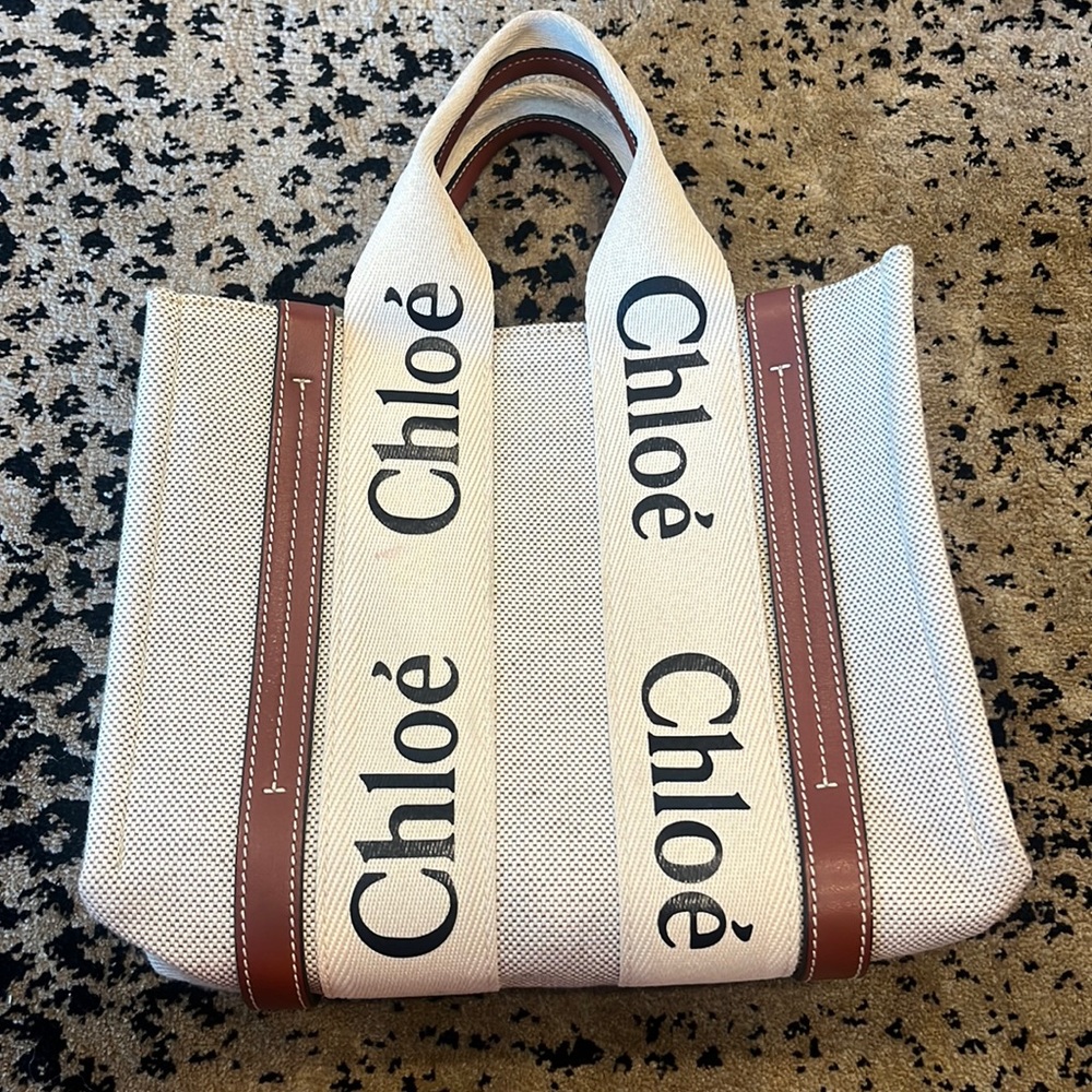 Chloe Woody Canvas Tote Bag